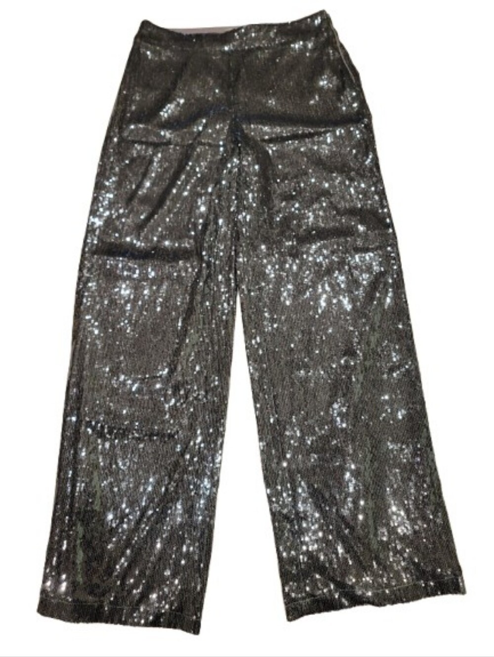 a new day Silver Sequin Wide-Leg Pants Evening Silver Gray 6 - Picture 4 of 12